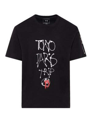 Y-3: T-shirts - T-Shirt - Noir