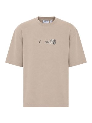 OFF-WHITE: Tシャツ - Tシャツ - ベージュ