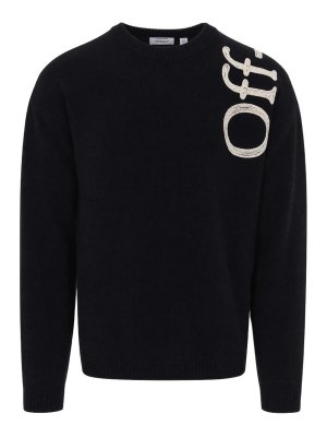 OFF-WHITE: Pull col rond - Pull Col Rond - Noir