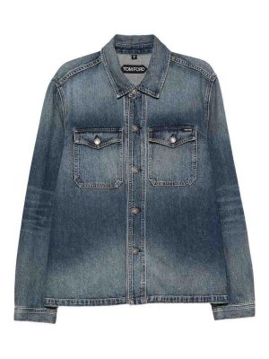 TOM FORD: Hemden - Hemd - Jeansblau