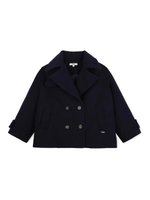 CHLOE': short coats - Double-breasted wool blend peacoat