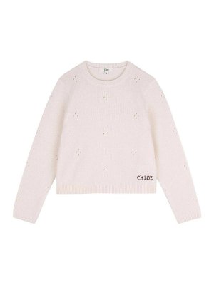 CHLOE': maglia collo rotondo - Pullover pointelle in lana e cashmere