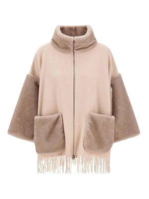 HERNO: Mantelle e poncho - Poncho lana e cashmere mélange effetto visone