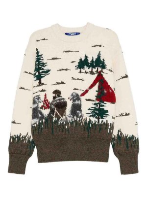 JUNYA WATANABE: crew necks - Wool intarsia crewneck jumper