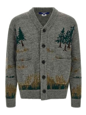 JUNYA WATANABE: cardigans - Wool intarsia cardigan