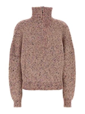 Isabel Marant Etoile: Turtlenecks & Polo necks - Anita half-zip marl wool turtleneck