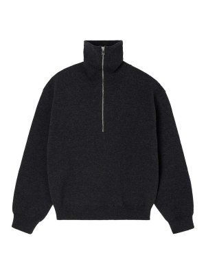 ROHE: crew necks - Half-zip high-neck jumper