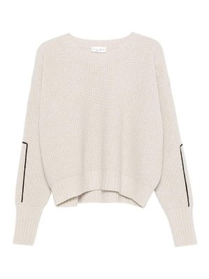 ROBERTO COLLINA: crew necks - Embroidered ribbed wool crewneck jumper