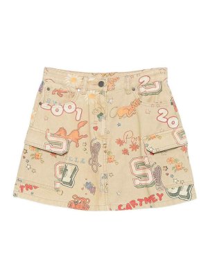 Stella McCartney Kids: gonne al ginocchio  e longuette - Gonna in tela stile college