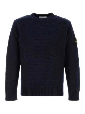 STONE ISLAND: Suéteres con cuello pico - Suéter Cuello Redondo - Azul