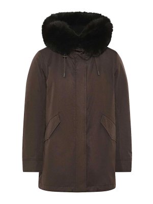 YVES SALOMON: cappotti trench - Parka corto impermeabile volpe e coniglio