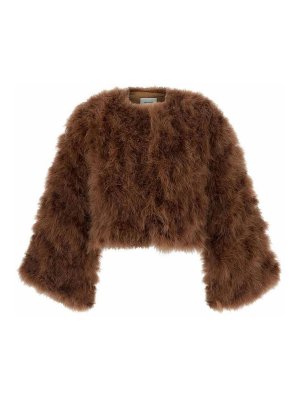 YVES SALOMON: giacche casual - Giacca crop con piume