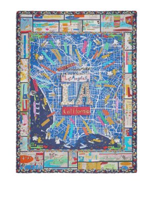 FALIERO SARTI: Stoles & Shawls - Paolo Fiumi Los Angeles printed stole