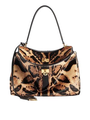 BALENCIAGA: totes bags - Small Rodeo leopard pony-effect leather bag