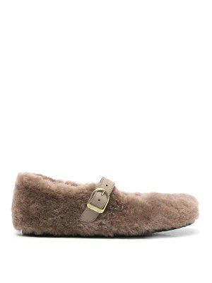BIRKENSTOCK: flat shoes - Santa Clarita fur ballet flats