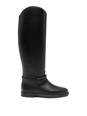 BRUNELLO CUCINELLI: boots - Leather boots with monili detail