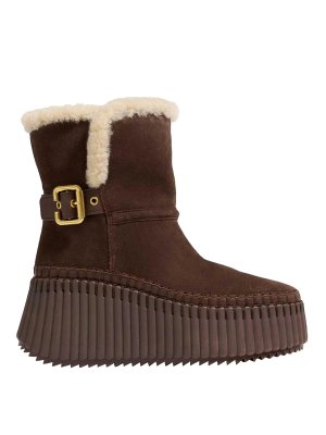 CHLOE': boots - Nama suede shearling-lined ankle boots