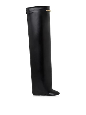 GIVENCHY: boots - Cuissard Shark Pinch leather over-knee boots