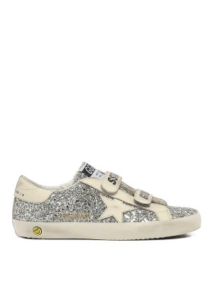 GOLDEN GOOSE: trainers - Old School glitter leather-detail sneakers