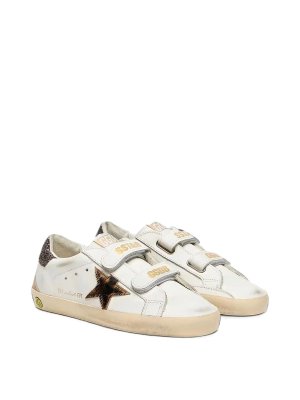 GOLDEN GOOSE: trainers - Old School Junior leather pony-star sneakers