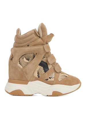 ISABEL MARANT: trainers - Balskee suede python-effect sneakers