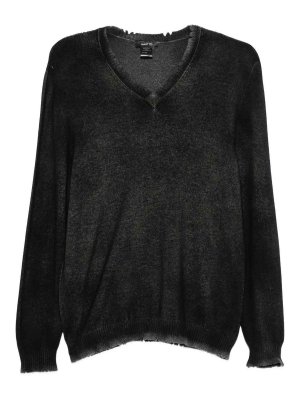 AVANT-TOI: Strickpullover mit Rundhalsausschnitt - Rundhalspullover - Schwarz