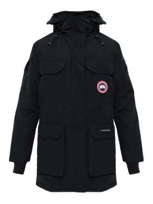 Canada Goose: parkas - Black hooded parka with sleeve patch
