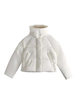 Canada Goose: casual jackets - White cropped high-neck jacket