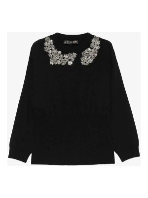 CHIARA BONI LA PETITE ROBE: Suéteres con cuello pico - Suéter Cuello Redondo - Negro