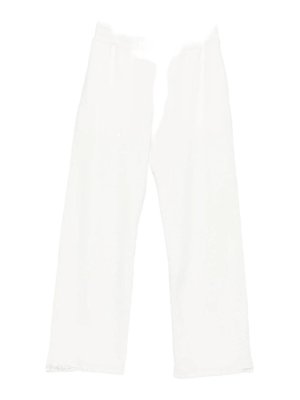 DIESEL: casual trousers - White wide-leg trousers