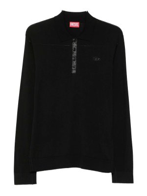 DIESEL: Suéteres con cuello pico - Suéter Cuello Redondo - Negro