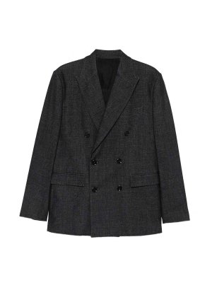 DONDUP: blazers - Dark grey double-breasted blazer