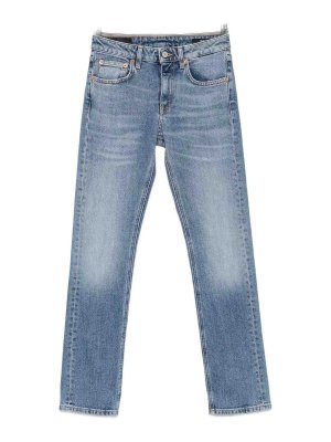 DONDUP: straight leg jeans - Light blue faded straight-leg jeans