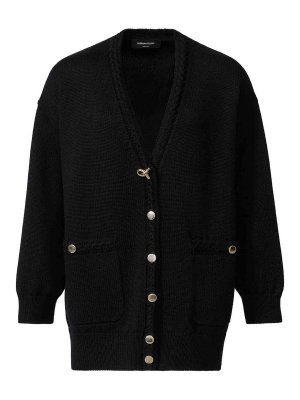 FABIANA FILIPPI: maglia collo rotondo - Cardigan lungo nero con bottoni