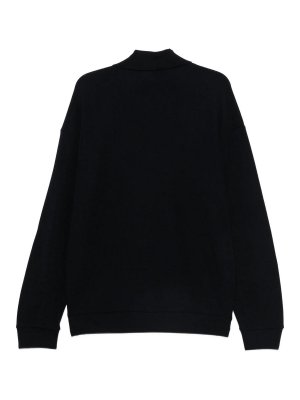GIORGIO ARMANI: t-shirts - Black long-sleeved crew-neck top