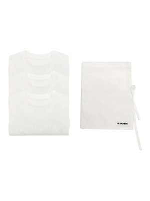 JIL SANDER: t-shirts - Three white crew-neck T-shirts with pouch
