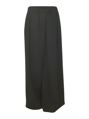 JIL SANDER: casual trousers - Dark grey wide-leg cropped trousers