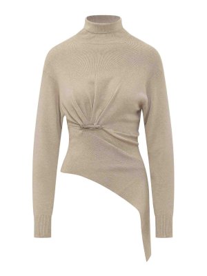 LANVIN: Strickpullover mit Rundhalsausschnitt - Rundhalspullover - Silber
