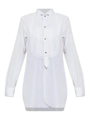 Maison Margiela: shirts - White oversized button-front shirt