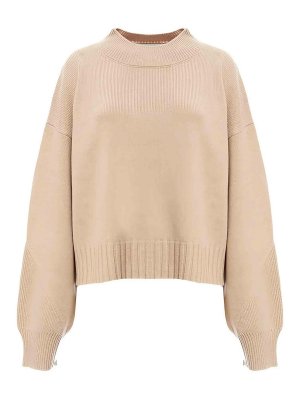 MALO: maglia collo rotondo - Maglione corto beige con scollo rotondo