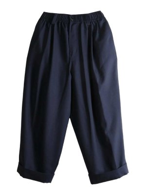 Marni: casual trousers - Navy wide-leg cropped trousers