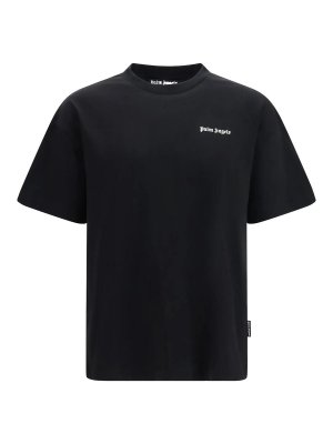 Palm Angels: t-shirts - Black T-shirt with small chest logo