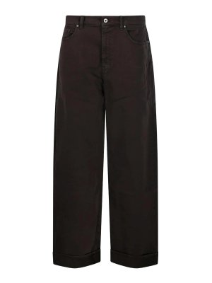 P.A.R.O.S.H.: casual trousers - Dark brown wide-leg trousers