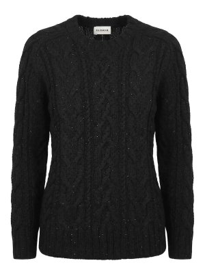 P.A.R.O.S.H.: Strickpullover mit Rundhalsausschnitt - Rundhalspullover - Schwarz