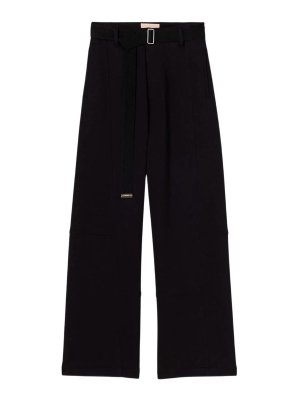 PLAN C: pantaloni casual - Pantaloni neri a gamba larga