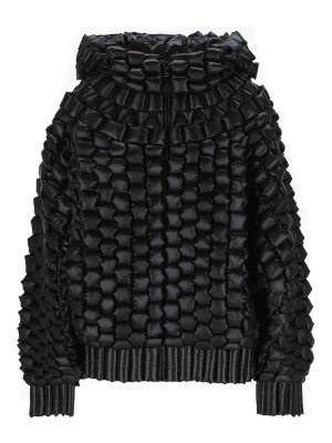 RAXXY: giacche casual - Giacca con cappuccio nera testurizzata