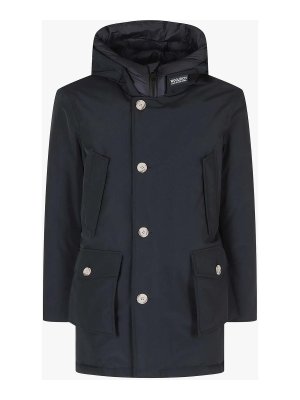 WOOLRICH: parkas - Dark hooded button-front parka