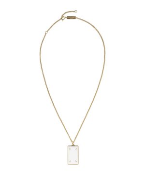 Maison Margiela: Necklaces & Chokers - Pendant necklace with rectangular tag