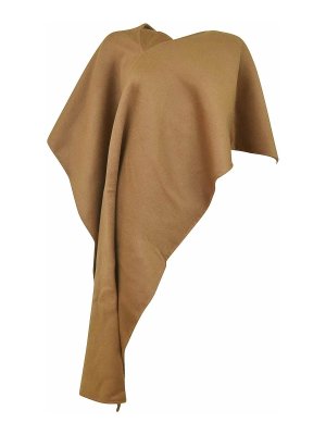 MALO: scarves - Camel asymmetric knitted wrap