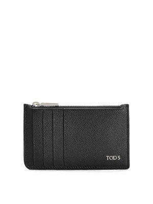 TOD'S: wallets & purses - Black zip cardholder